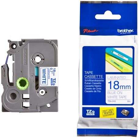 Labeltape Brother Ptouch TZe243 18mm wit 1 Stuk-3