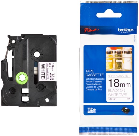 Labeltape Brother Ptouch TZeN241 18mm wit 1 Stuk-3