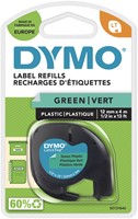 Labeltape Dymo LetraTag plastic 12mm groen 1 Stuk