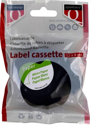 Labeltape Quantore 91200 12mmx4m wt/zw 1 Stuk-2