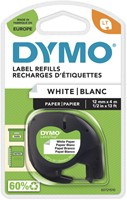 Labeltape Dymo LetraTag papier 12mm wit 1 Stuk