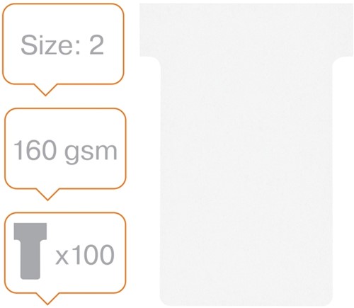 T-kaart Nobo nr.2 48mm wit 100 stuks 100 Stuk-2