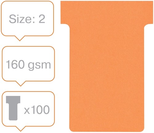 T-kaart Nobo nr.2 48mm oranje 100 stuks-5