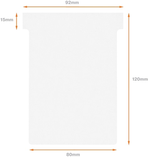 T-kaart Nobo nr.3 80mm wit 100 stuks 100 Stuk-3