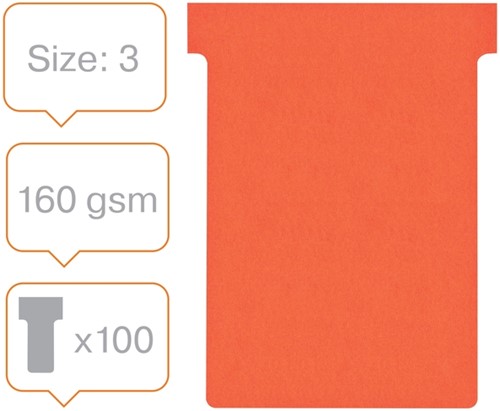 T-kaart Nobo nr.3 80mm rood 100 stuks 100 Stuk-2