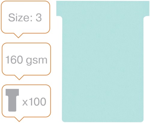 T-kaart Nobo nr.3 80mm blauw 100 stuks 100 Stuk-2