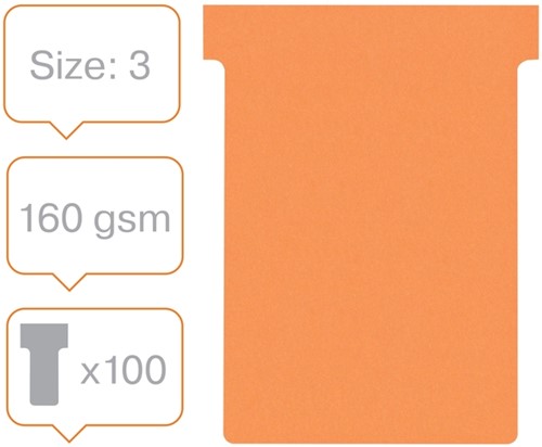 T-kaart Nobo nr.3 80mm oranje 100 stuks 100 Stuk-5