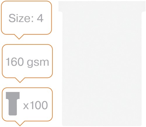 T-kaart Nobo  nr.4 112mm wit 100 stuks 100 Stuk-2