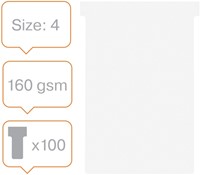 T-kaart Nobo  nr.4 112mm wit 100 stuks 100 Stuk-2