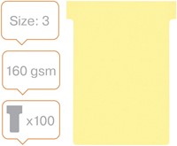 T-kaart Nobo nr.3 80mm geel 100 stuks 100 Stuk-5