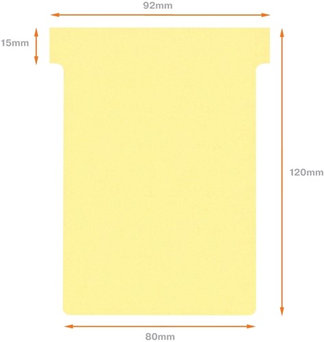 T-kaart Nobo nr.3 80mm geel 100 stuks 100 Stuk-6