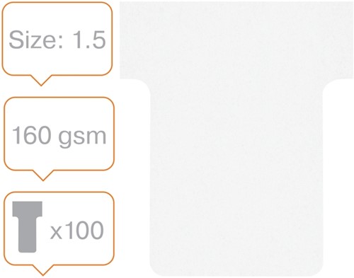 T-kaart planbord Nobo nr 1.5 36mm wit 100 stuks 100 Stuk-2