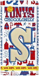 Chocoladeletter Tony Chocolonely wit S 180gr 1 Stuk
