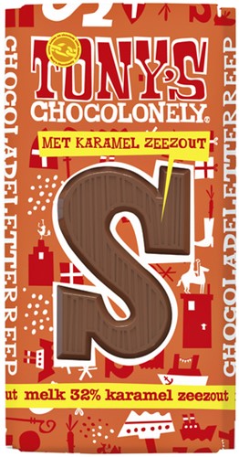 Chocoladeletter TC melk karamel zeezout S 1 Stuk
