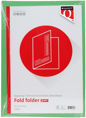 Vouwmap Quantore A4 ongelijke zijde 250gr groen 1 Stuk-3