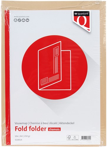 Vouwmap Quantore A4 ongelijke zijde 250gr beige 1 Stuk-2