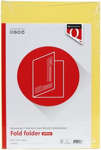 Vouwmap Quantore fo ongelijke zijde 250gr geel 1 Stuk-2