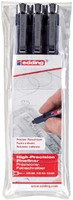 Fineliner edding 1800 0.25-0.35-0.5mm zwart 3 Stuk