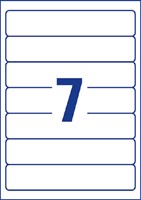 Rugetiket Avery smal 38x192mm zelfklevend wit-2