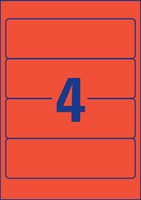 Rugetiket Avery breed 61x192mm zelfklevend rood 20 Vel-2