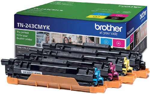 Toner Brother TN-243 zwart + 3 kleuren 4 Stuk