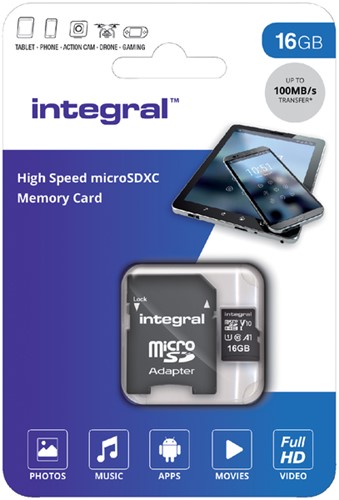 Geheugenkaart Integral microSDHC V10 16GB 1 Stuk-3