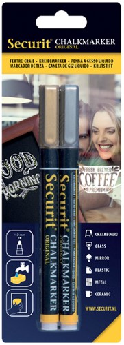 Krijtstift Securit SMA-100 rond 1-2mm goud/zilver 2 Stuk