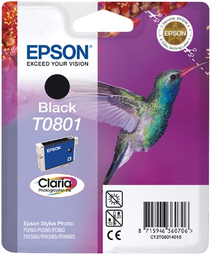 Inktcartridge Epson T0801 zwart 1 Stuk