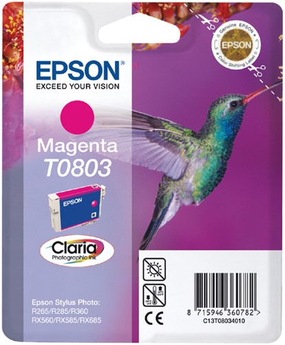 Inktcartridge Epson T0803 rood 1 Stuk