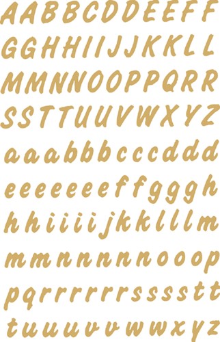 Etiket HERMA 4152 8mm letters A-Z goud op transp 2 Vel