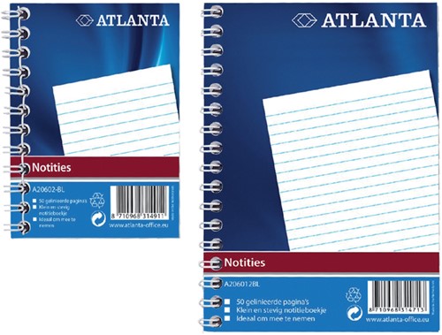 Notitieboek Djois Atlanta A6 lijn 100blz met zijspiraal