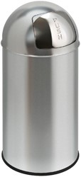 Afvalbak pushcan 40liter met pushdeksel mat RVS 1 Stuk
