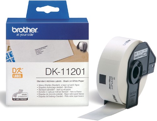 Etiket Brother DK11201 adressering 29x90mm wit 400 Stuk