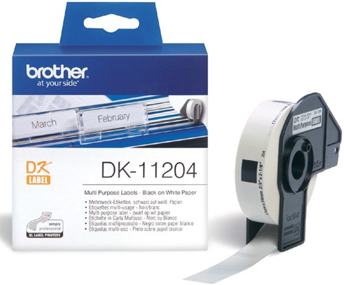 Etiket Brother DK11204 multifunctioneel 17x54mm 400 Stuk