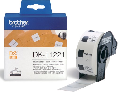 Etiket Brother DK11221 vierkant 23x23mm wit 1000 Stuk