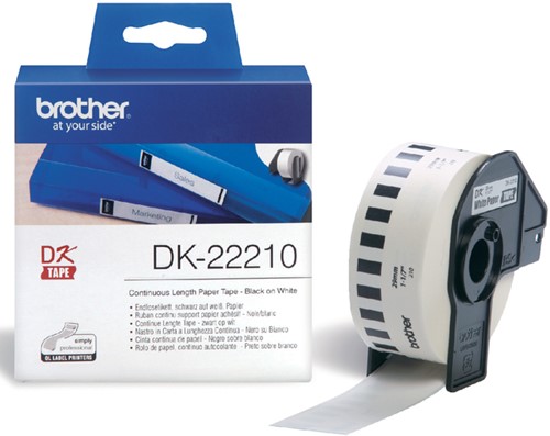 Etiket Brother DK22210 doorlopend 29mm 30m wit 30 Meter