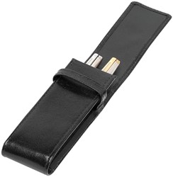 Pennenetui 322 buffelleer 2dlg zwart 1 Stuk