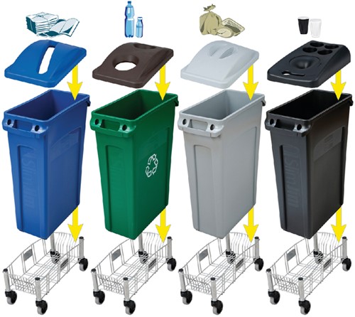 Afvalbak Rubbermaid Slim Jim Vented 87L grijs 1 Stuk-2