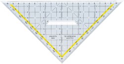 Geodriehoek Aristo 1650/2 met greep 225mm 1 Stuk