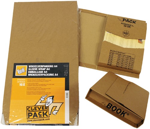 Wikkelverpakking CleverPack A5 zelfklevend bruin pak à 25 stuks-2