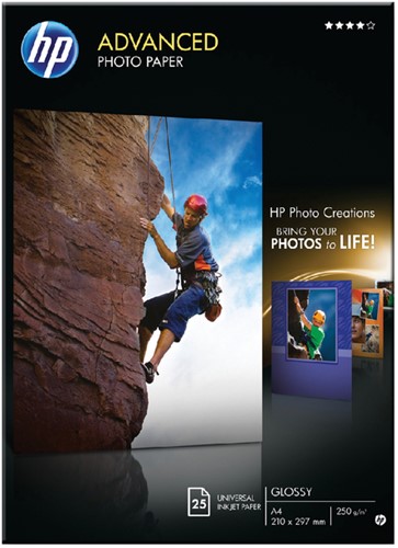 Fotopapier HP Q5456A A4 250gr glans 25 Vel