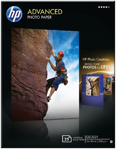 Fotopapier HP Q8696A 13cmx18cm 250gr glans 25 Vel