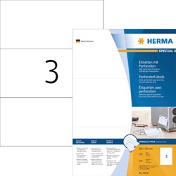 Etiket HERMA 4664 210x99mm geperforeerd wit 300st 100 Vel