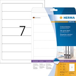 Rugetiket HERMA 5090 smal 38x192mm zelfklevend wit 25 Vel