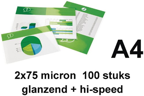 Lamineerhoes GBC A4 hi-speed 2x75micron 100 Stuk-2