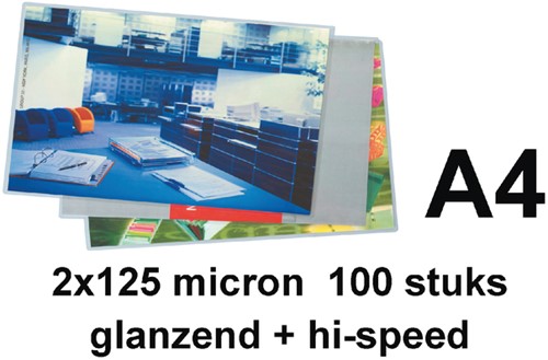 Lamineerhoes GBC A4 hi-speed 2x125micron 100 Stuk-2