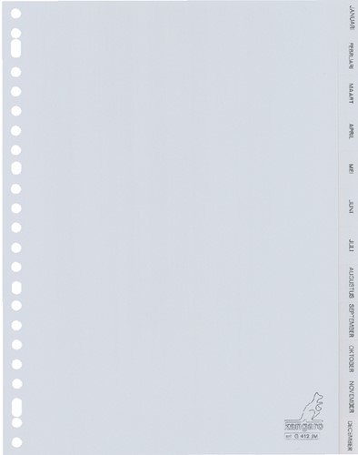 Tabblad Kangaro 23r G412JM 12dlg maanden grijs PP 1 Set