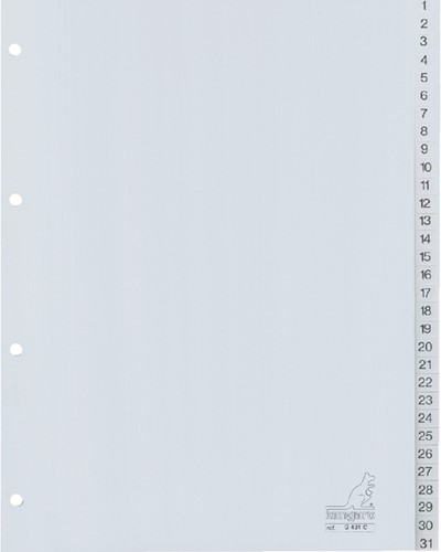 Tabblad Kangaro 4r G431C 1 31 genummerd grijs PP 1 Set