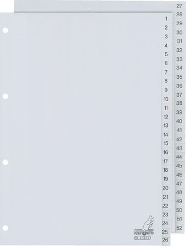 Tabblad Kangaro 4r G452C 1 52 genummerd grijs PP 1 Set