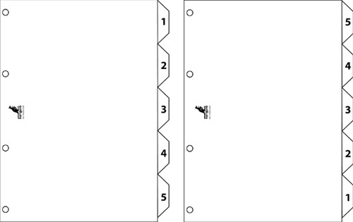 Tabblad Kangaro 4r PK405C 1 5 genummerd wit karton 1 Set-2